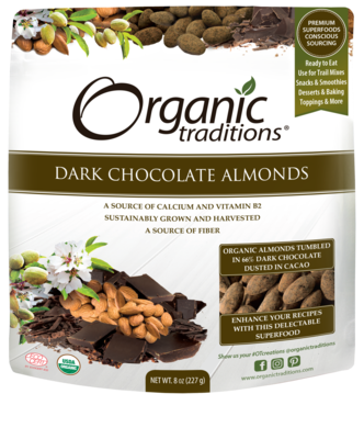 690280 Organic Traditions - Dark Chocolate Almonds (227g)