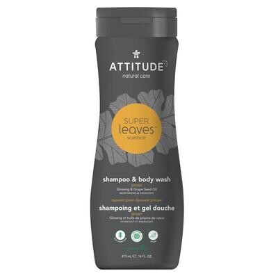 Attitude - 2-in-1 Sport Body Wash - Ginseng&amp;Grape Seed Oil