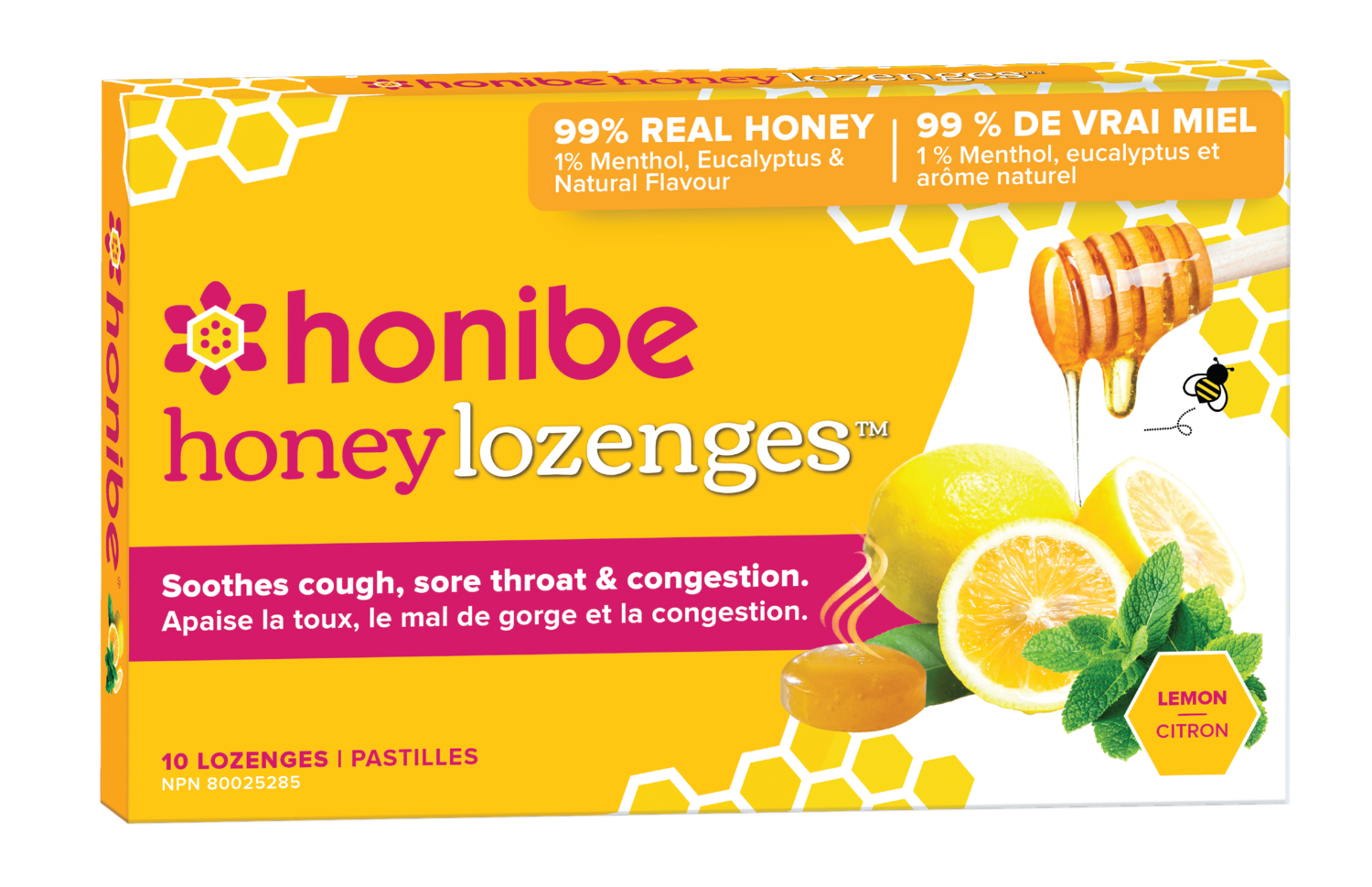 Honibe - Lemon Honey Lozenges (10) Honibe - Lemon Honey Lozenges (10)