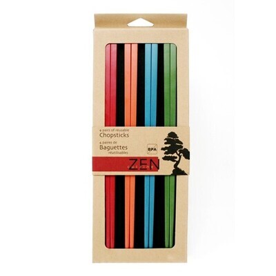 Zen Cuizine - Chop Sticks - 4 pairs - Asst Colors