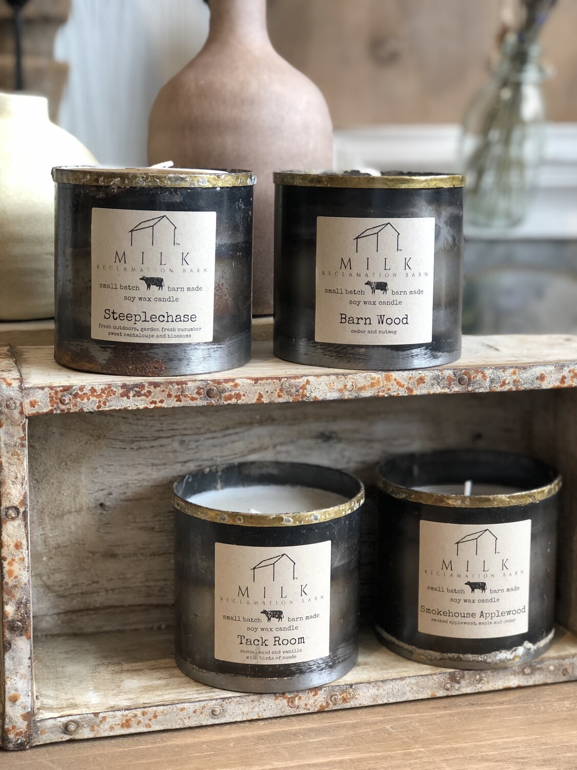 milk barn candles - metal 