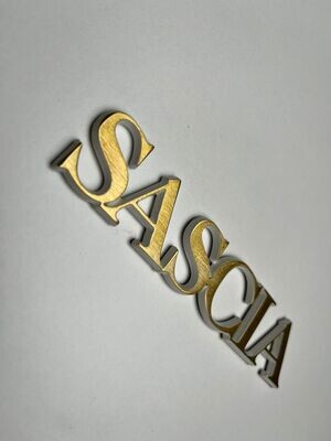 Buchstaben aus Bronze - zusammenhängend und selbstklebend
Dicke: 4mm