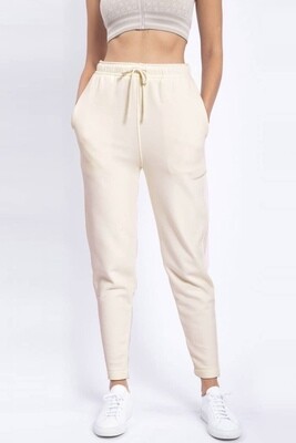 Sweatpants with tapered leg in Ivory