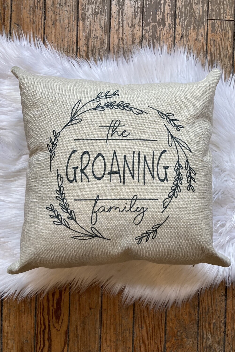 Vine wreath Family Personalized Pillow P3