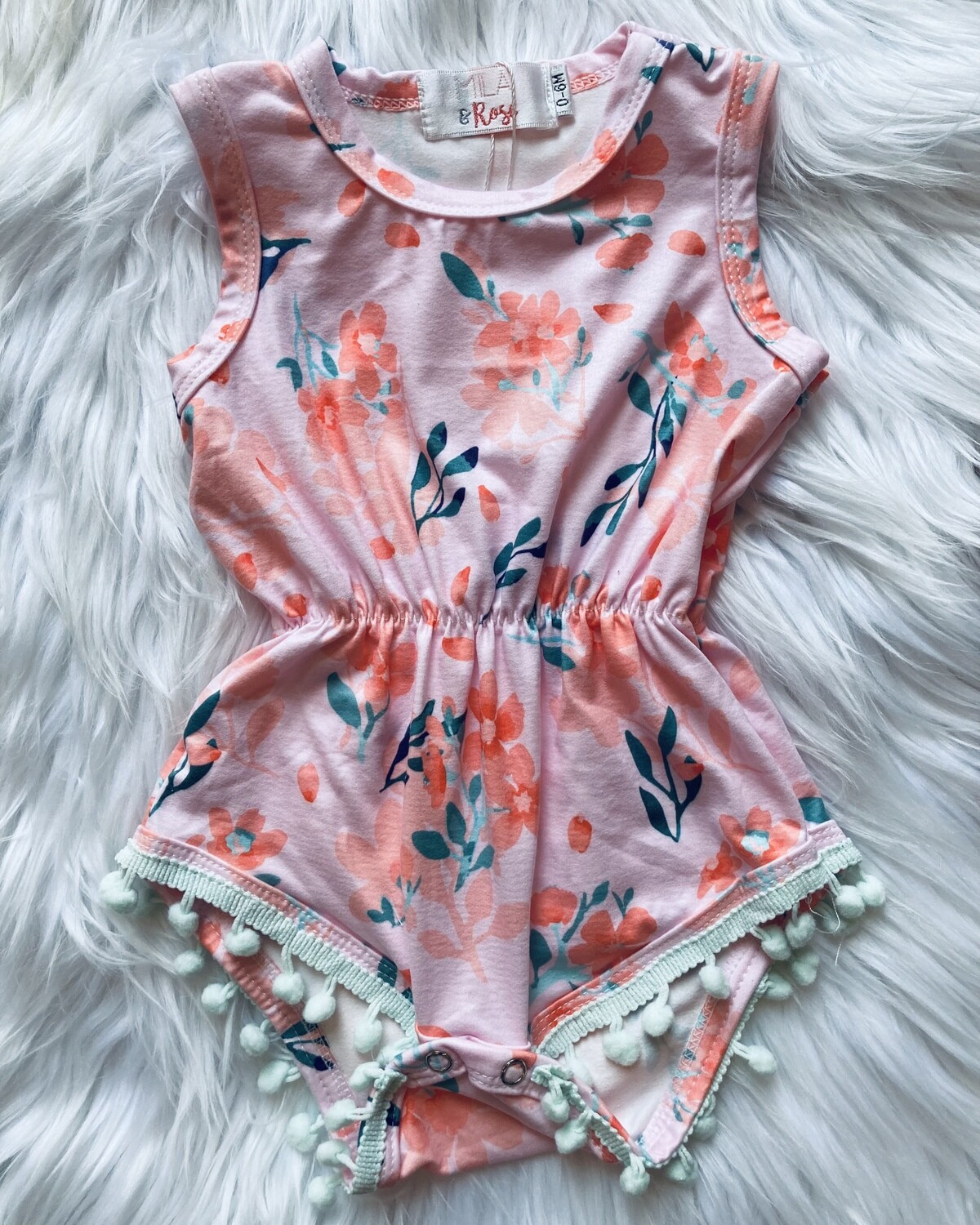 Lillies and Leaves Pom Pom Romper