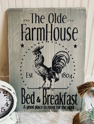 The Olde Farmhouse Bed and Breakfast Sign