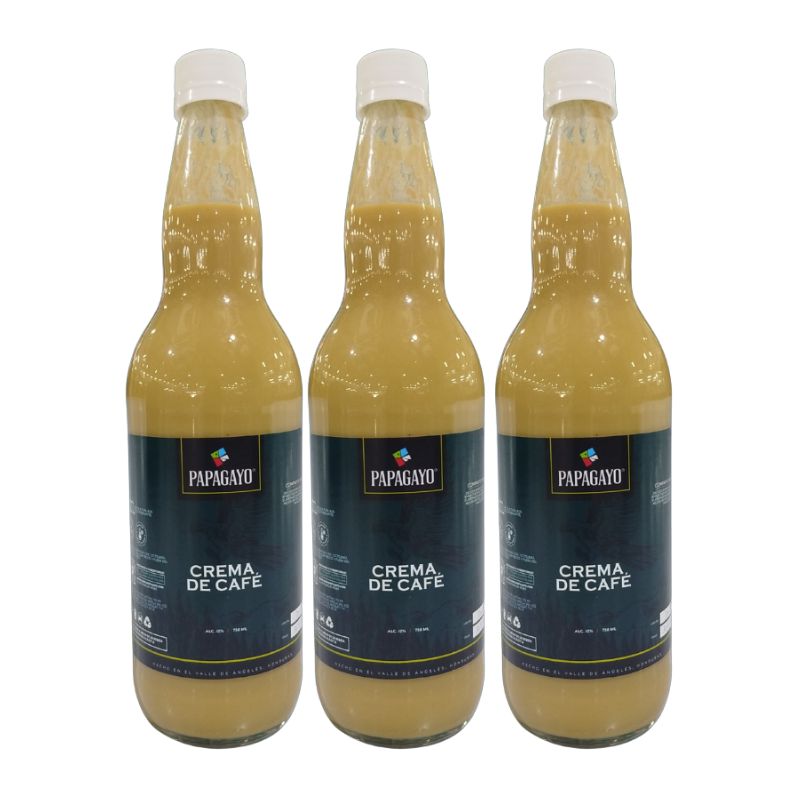 3 Botellas de Crema de Café Papagayo