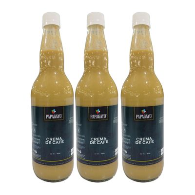 3 Botellas de Crema de Café Papagayo