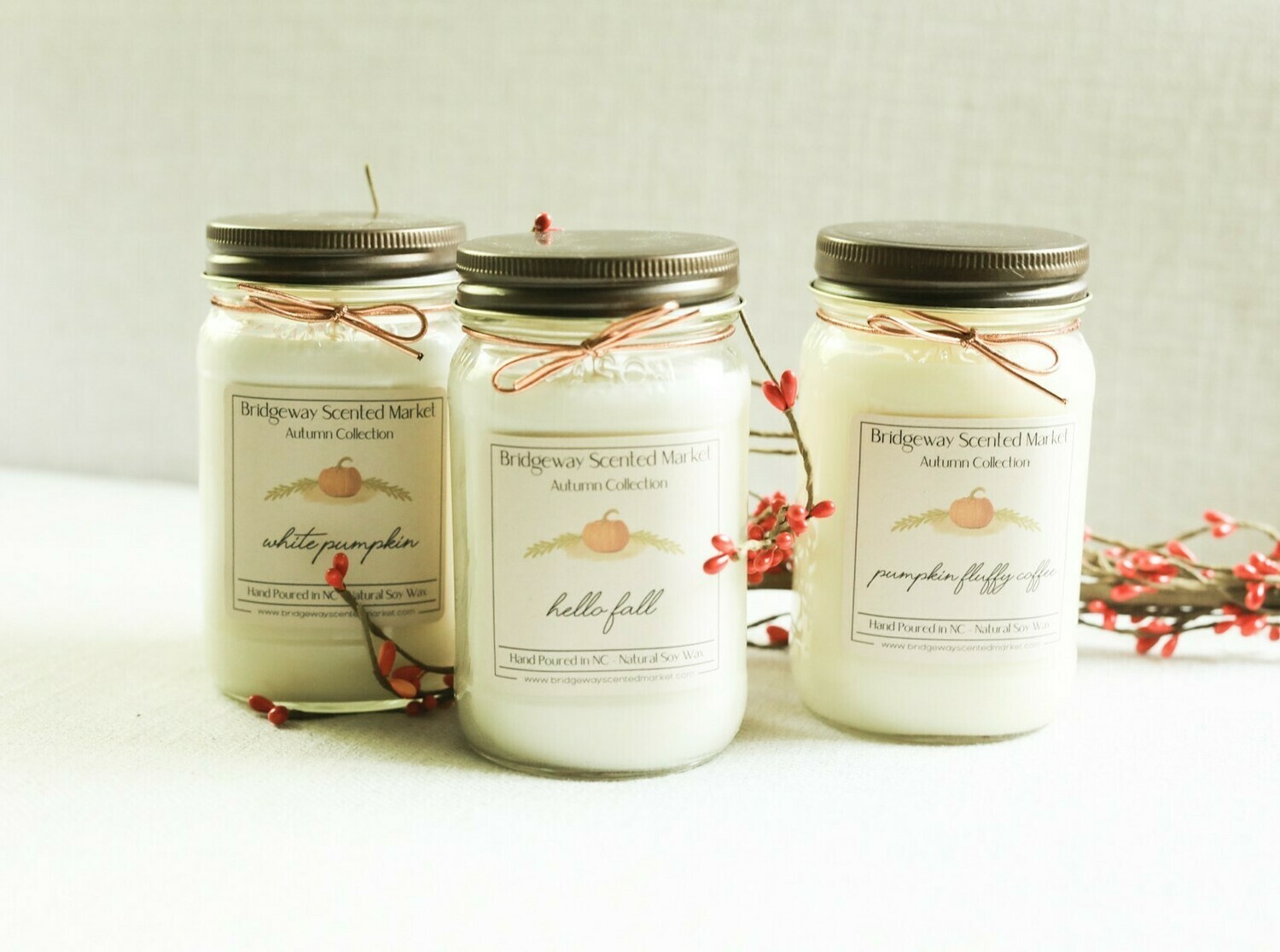 Bundle of 3 Autumn Candles - Shipping Included