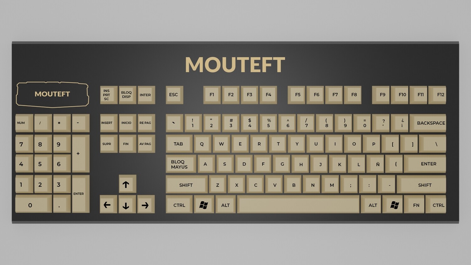 MOUTEFT Teclado Negro