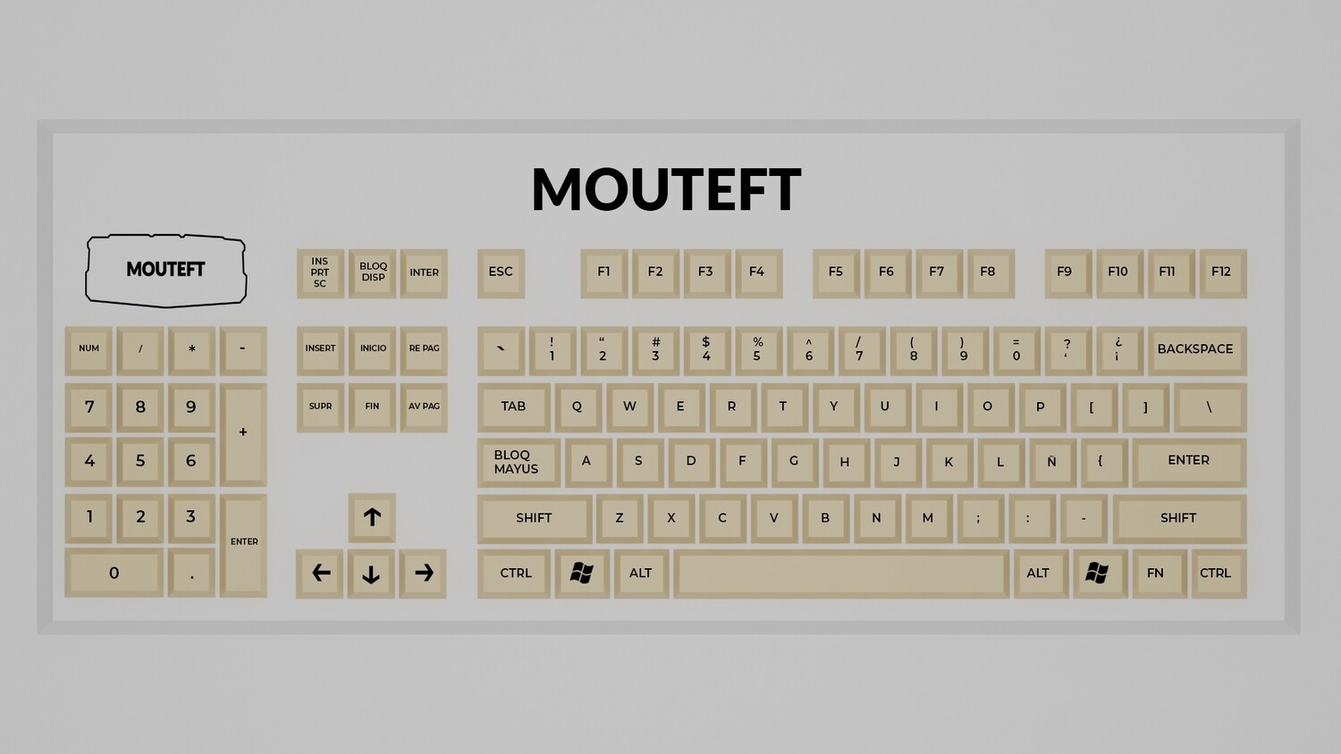 MOUTEFT Teclado Blanco