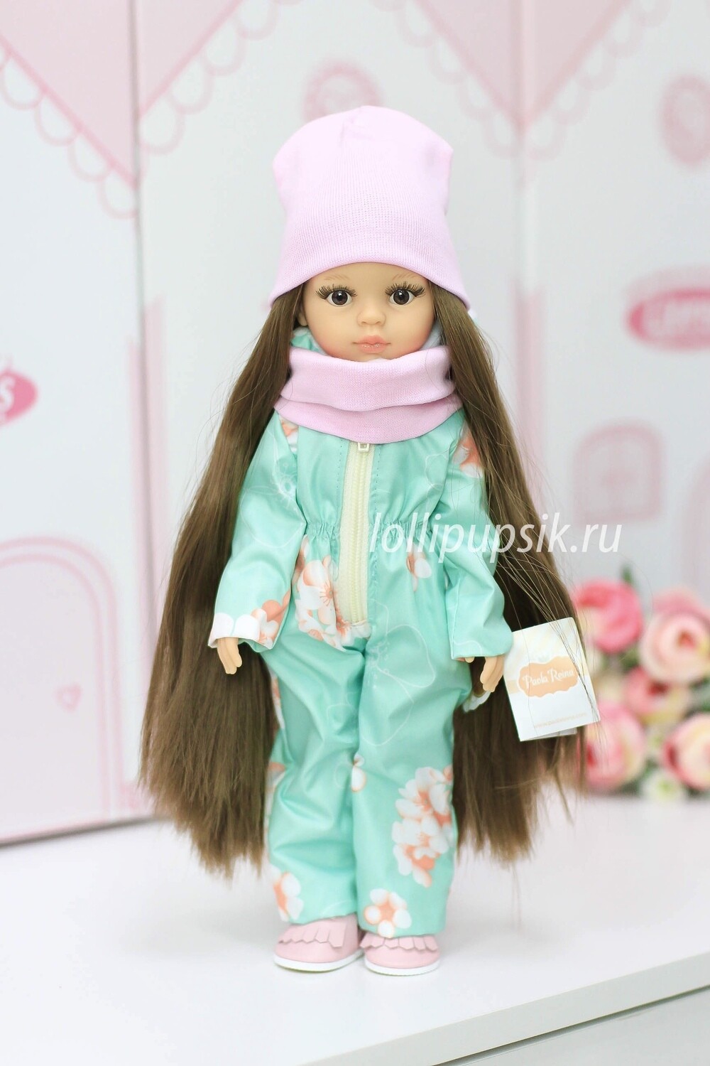 Кукла Кэрол Рапунцель с длинными волосами в зимнем комбинезоне (пижама в комплекте), Паола Рейна, 34 см