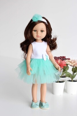 Кукла Кэрол с волосами по пояс в нарядном платье-пачке, с зелеными глазами (Паола Рейна), 34 см