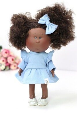 Кукла-мулатка в авторском наряде Mia, Nines d'Onil, 30 см. Упаковка фирменная коробка