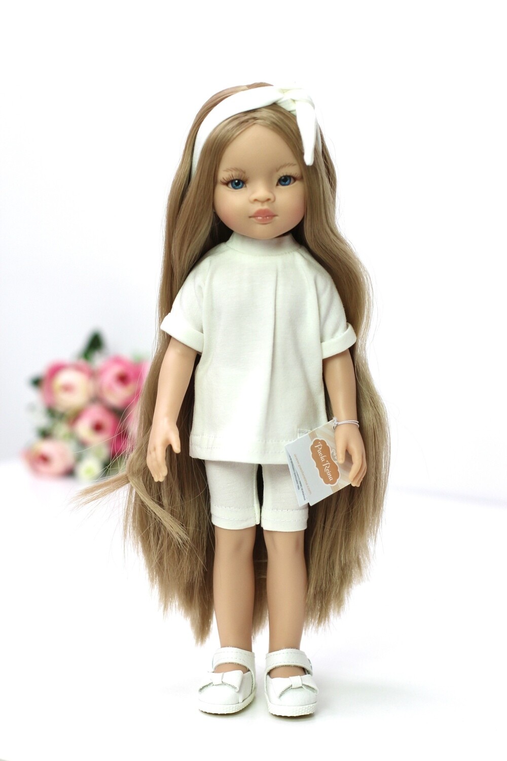 Кукла Маника с волосами до щиколоток (Рапунцель) в стильном образе (пижама в комплекте), Паола Рейна, 34 см