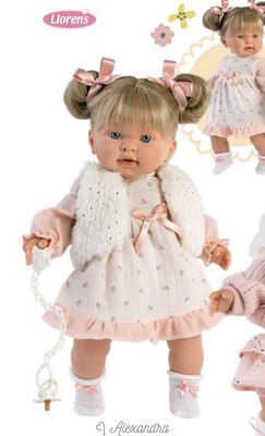 Кукла мягконабивная Alexandra со звуковым механизмом, Llorens, 42 см. Упаковка фирменная коробка