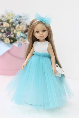 Кукла Карла Рапунцель в голубом платье (пижама в комплекте) Paola Reina