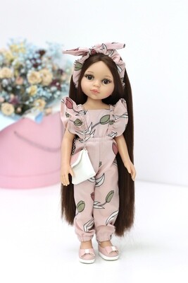 Кукла Кэрол Рапунцель с длинными волосами в модном комбинезоне с сумочкой (Паола Рейна) (пижама в комплекте), 34 см