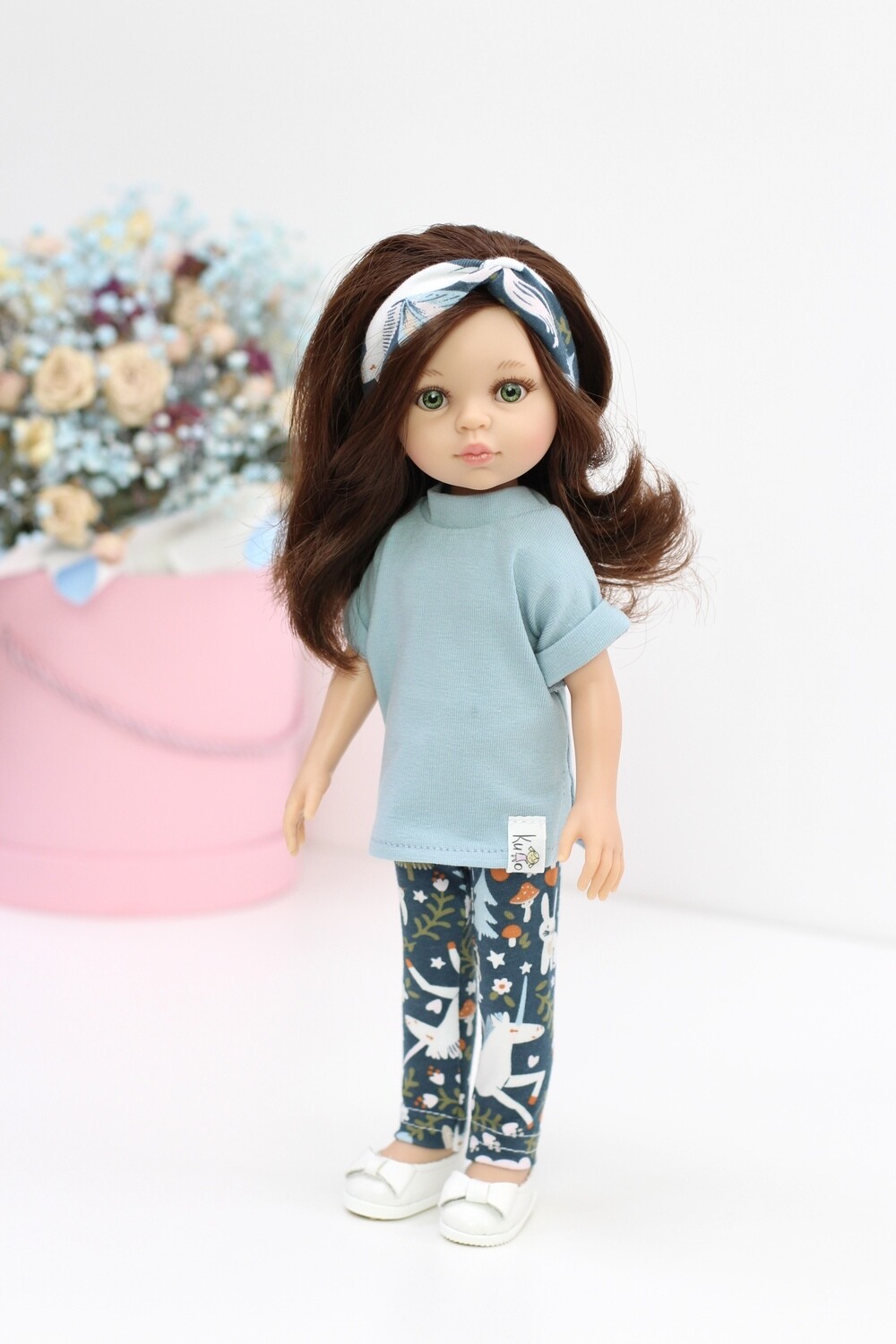 Кукла Кэрол с волосами по пояс в модной одежде, с зелеными глазами (Паола Рейна), 34 см