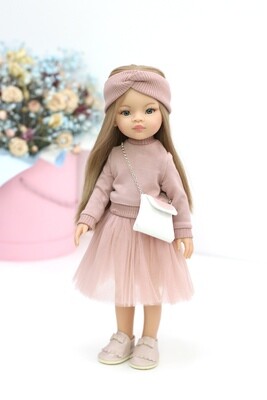 Кукла Маника с волосами до пояса в стильном образе с сумочкой, Паола Рейна, 34 см