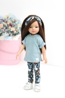 Кукла Мали с серыми глазами в стильном костюме и обуви, Паола Рейна , 34 см