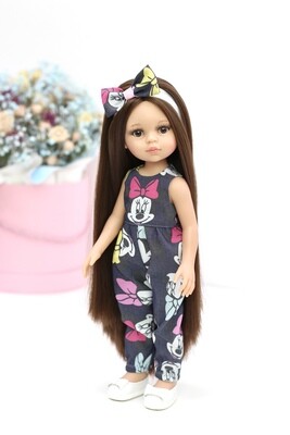 Кукла Кэрол Рапунцель с длинными волосами в модном комбинезоне (Паола Рейна) (пижама в комплекте), 34 см