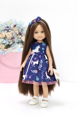 Кукла Клео с голубыми глазами и длинными волосами в красивом платье и  обуви, Паола Рейна, 34 см