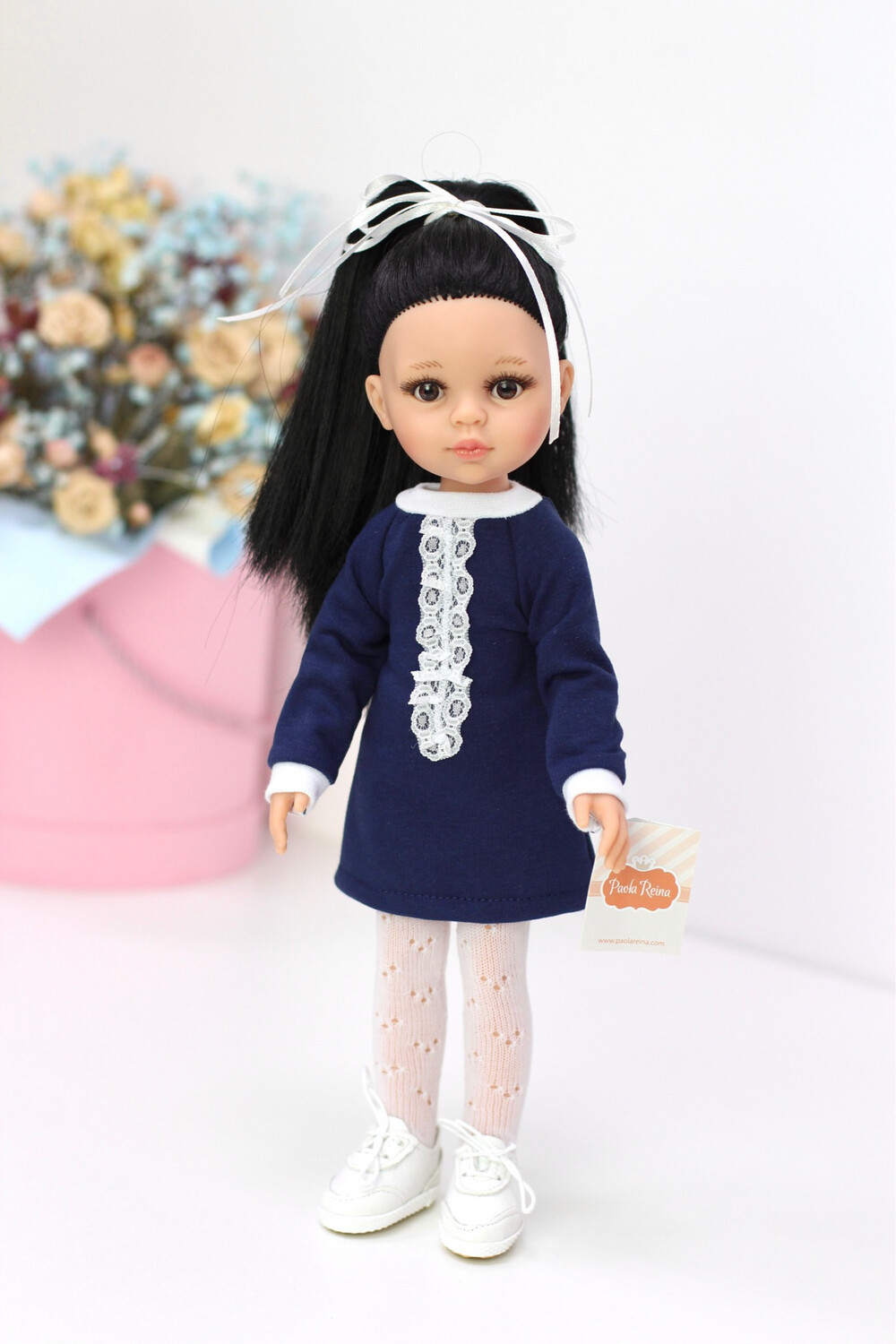 Кукла Карина с волосами до колен - школьница с карими глазами, Паола Рейна , 34 см