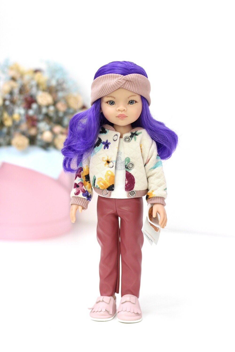 Кукла Мар с фиолетовыми волосами в стильном образе (пижама в комплекте), Паола Рейна, 34 см
