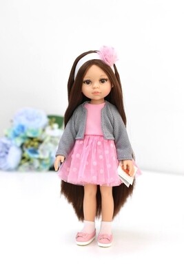 Кукла Кэрол Рапунцель в стильном розовом платье с болеро (пижама в комплекте), Паола Рейна, 34 см