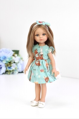 Кукла Карла с прямыми волосами в платье Волшебный лес,  Паола Рейна , 34 см