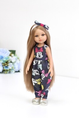 Кукла Карла Рапунцель в комбинезоне с мышкой (в комплекте с пижамой), Паола Рейна , 34 см