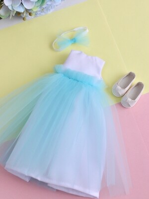 Платье с голубой пышной юбкой для куклы Paola Reina 32-34 см