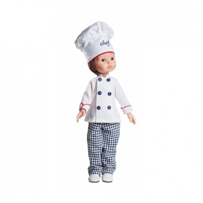 Кукла мальчик Карлос повар, Паола Рейна (в фабричном наряде), 34 см
