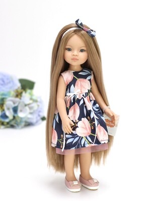 Кукла Маника Рапунцель в платье с тюльпанами Паола Рейна (пижама в комплекте), 34 см