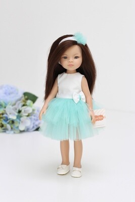 Кукла Мали с волосами по пояс в платье с мятной пачкой (Паола Рейна), 34 см