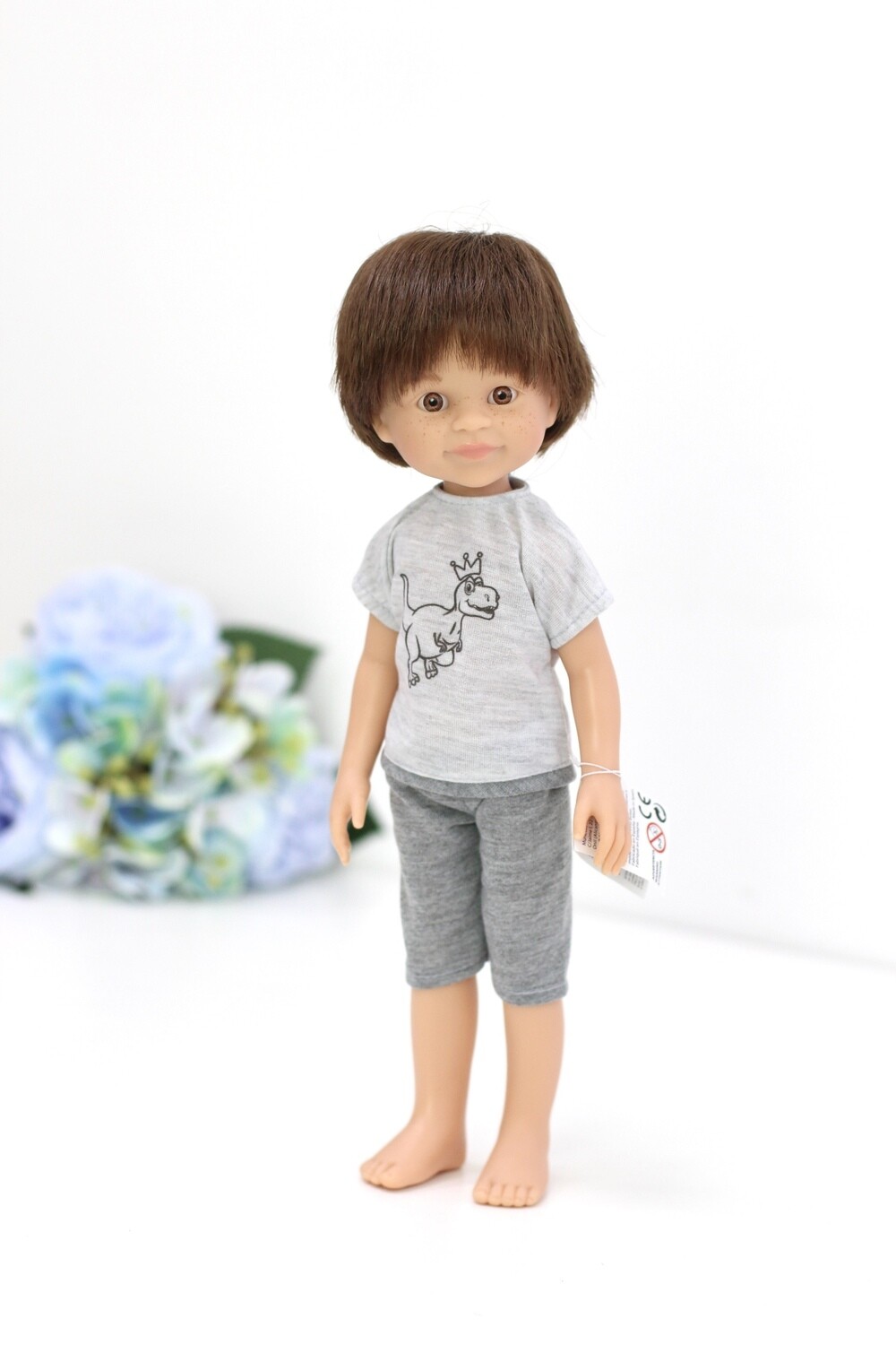 Кукла-мальчик Дарио шатен в пижаме (Паола Рейна), 34 см