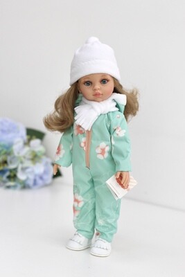Кукла Карла в зимнем комбинезоне с голубыми глазами (пижама в комплекте), Паола Рейна, 34 см