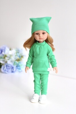 Кукла Даша с медовыми глазами в зелёном костюме,  Паола Рейна , 34 см
