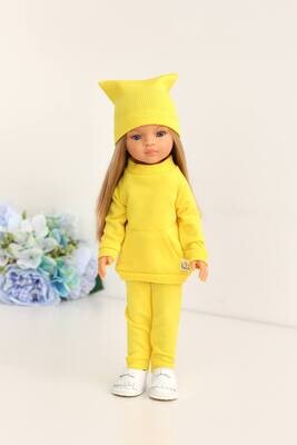 Кукла Маника с прямыми волосами в жёлтом костюме,  Паола Рейна , 34 см