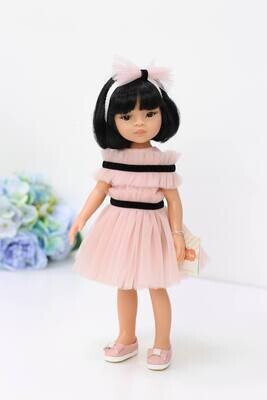 Кукла Лиу с каре в нарядном платье Паола Рейна, 34 см