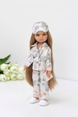 Кукла Карла Рапунцель в пижамном костюме с тапочками, Паола Рейна (пижама в комплекте), 34 см