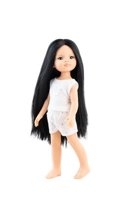 Кукла Паола черные волосы до колен, в пижаме (Паола Рейна), 34 см