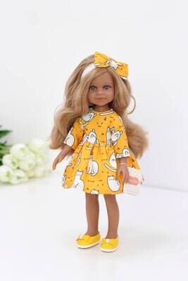 Кукла Симона со смуглой кожей в платье 