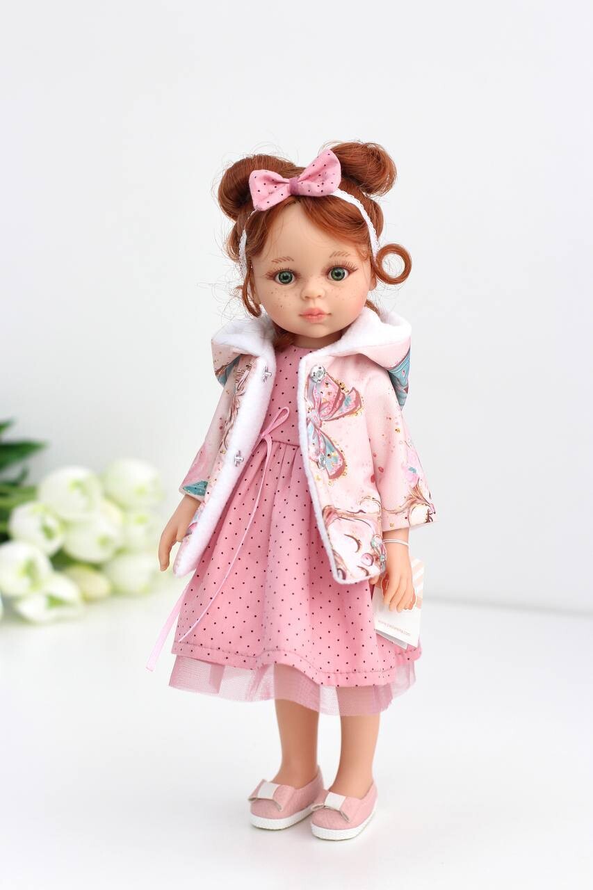 Кукла Кристи с буклями в платье и пончо, Paola Reina, 34 см