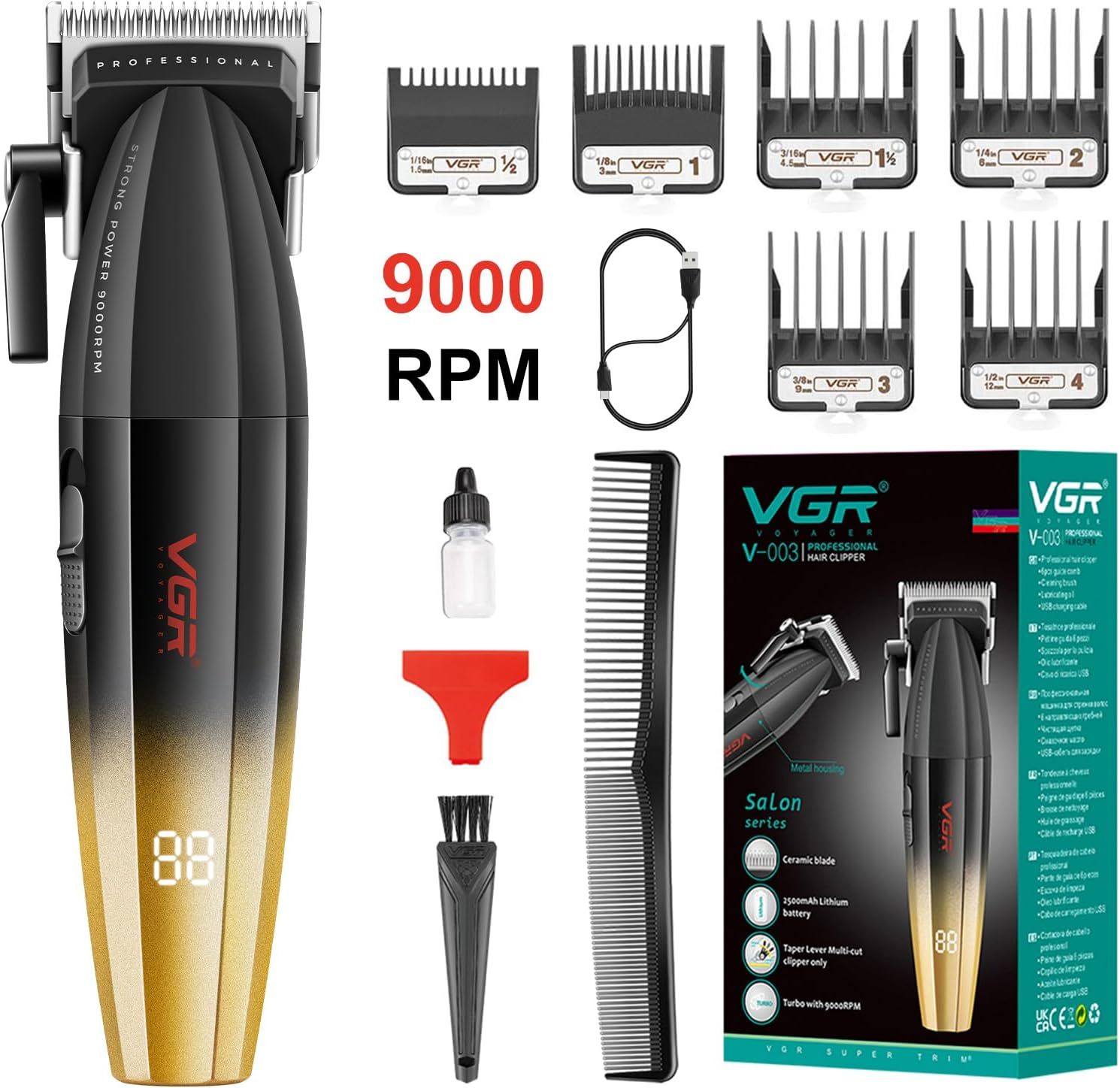 VGR V-003- CORDLESS PROFESSIONAL HAIR CLIPPER