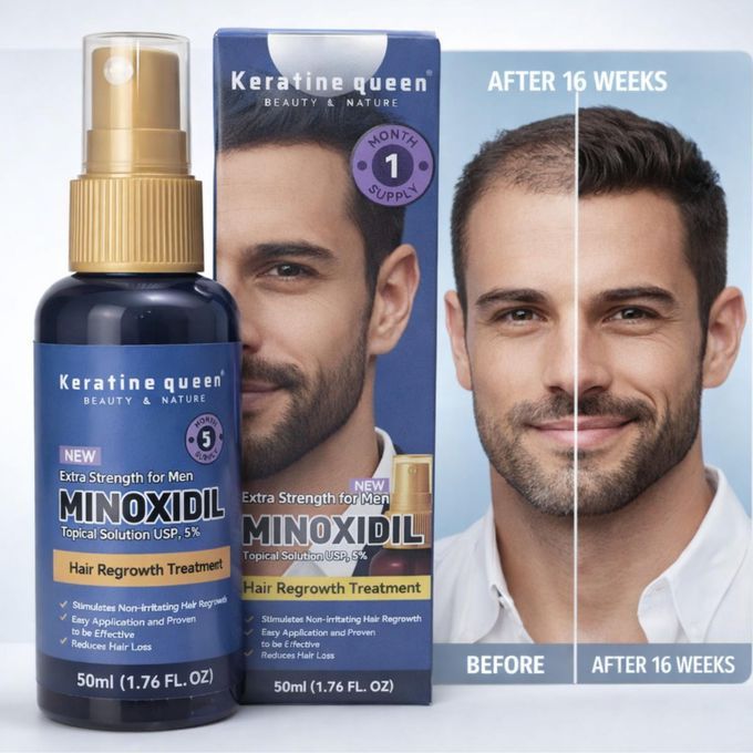 Keratine Queen MINOXIDIL Hair Regrowth Treatment - 5% Extra Strength For Man - 50ml