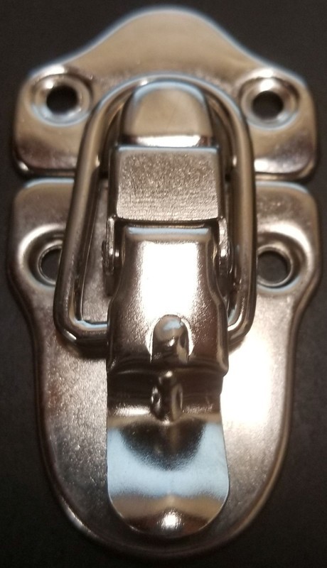 Nickel Plated Drawbolt lock latch antique chest trunk steamer vintage old rustic