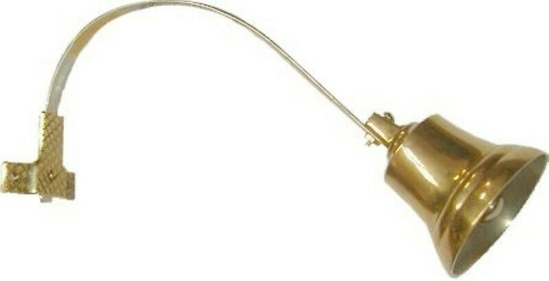 CAST BRASS Shopkeeper's Door Bell hanging alert fancy antique vintage old ring bump