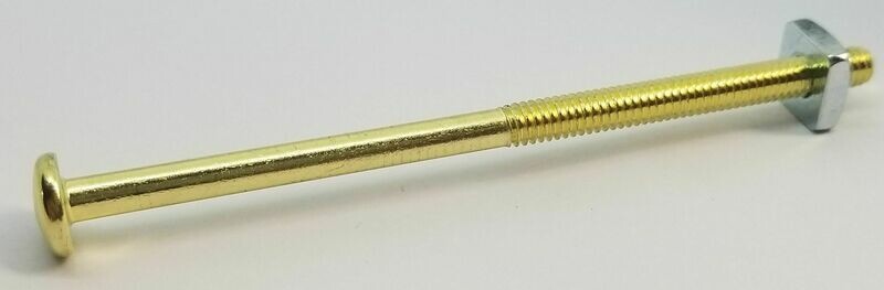 Two 2.5" Brass Pan Head Bolt flat nut smooth glass porcelain knob screw antique vitnage old new